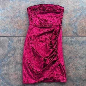 crushed velvet mini dress